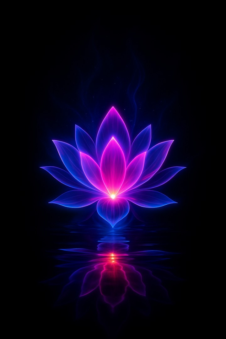 Neon Lotus Glow