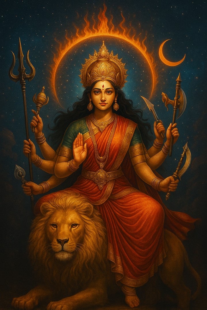 Goddess Durga with Lion