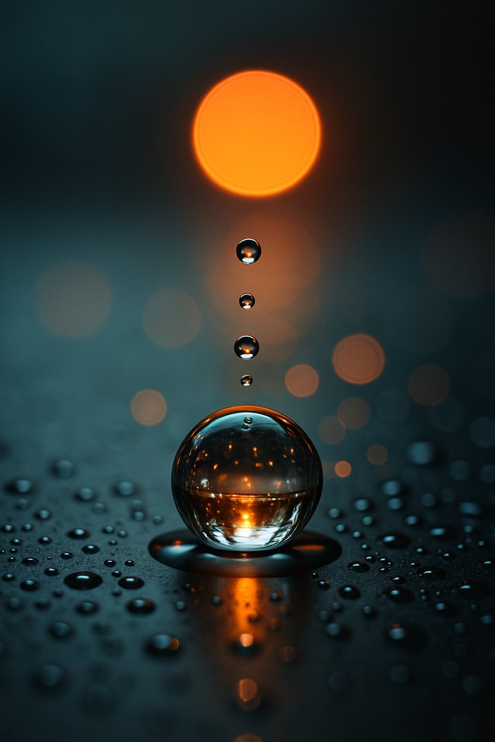 Golden Droplet Reflection