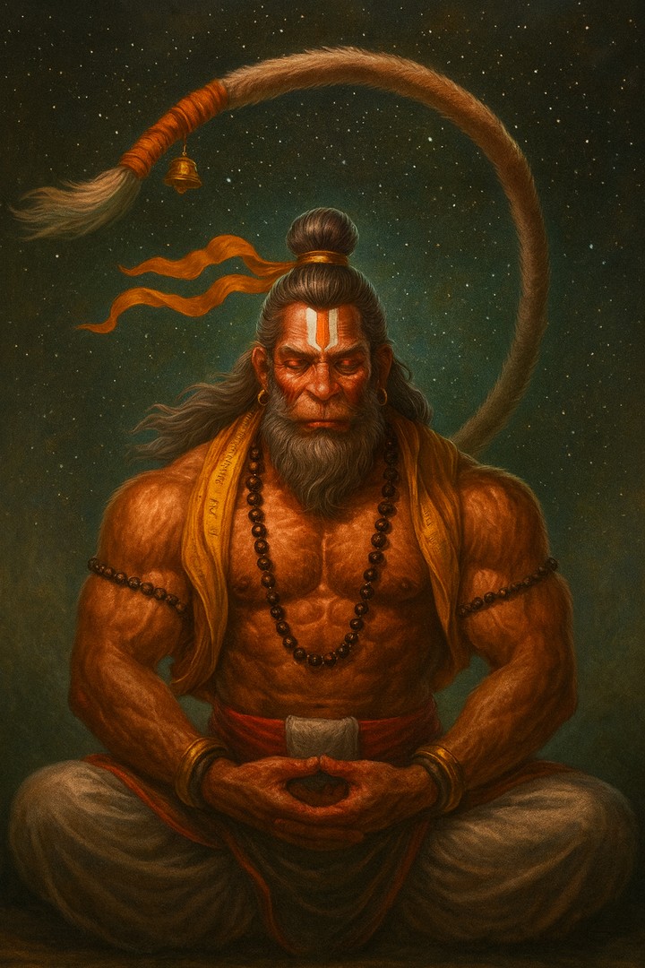 Meditative Lord Hanuman