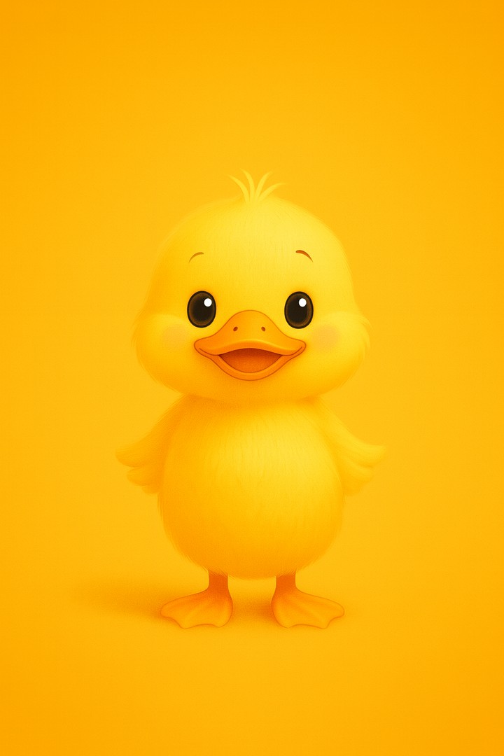 Adorable Baby Duck Cartoon Wallpaper