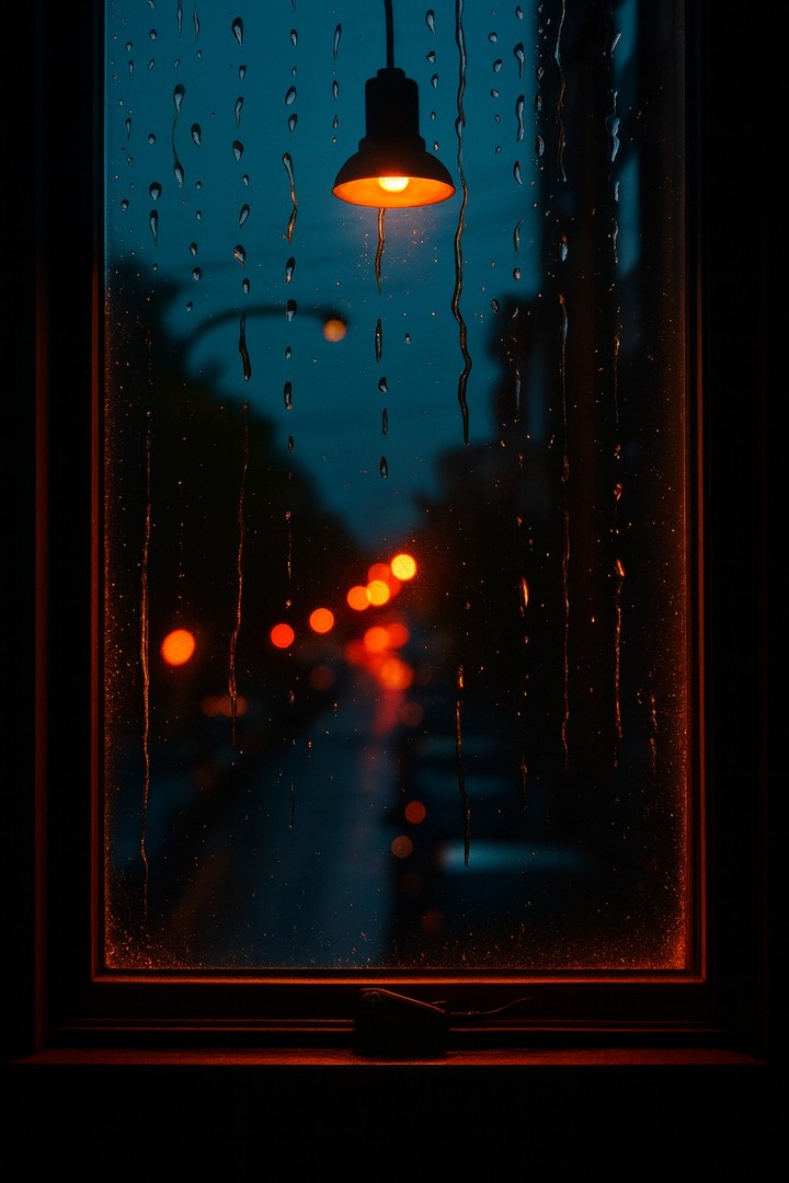 Rainy Evening Through the Window walpaper