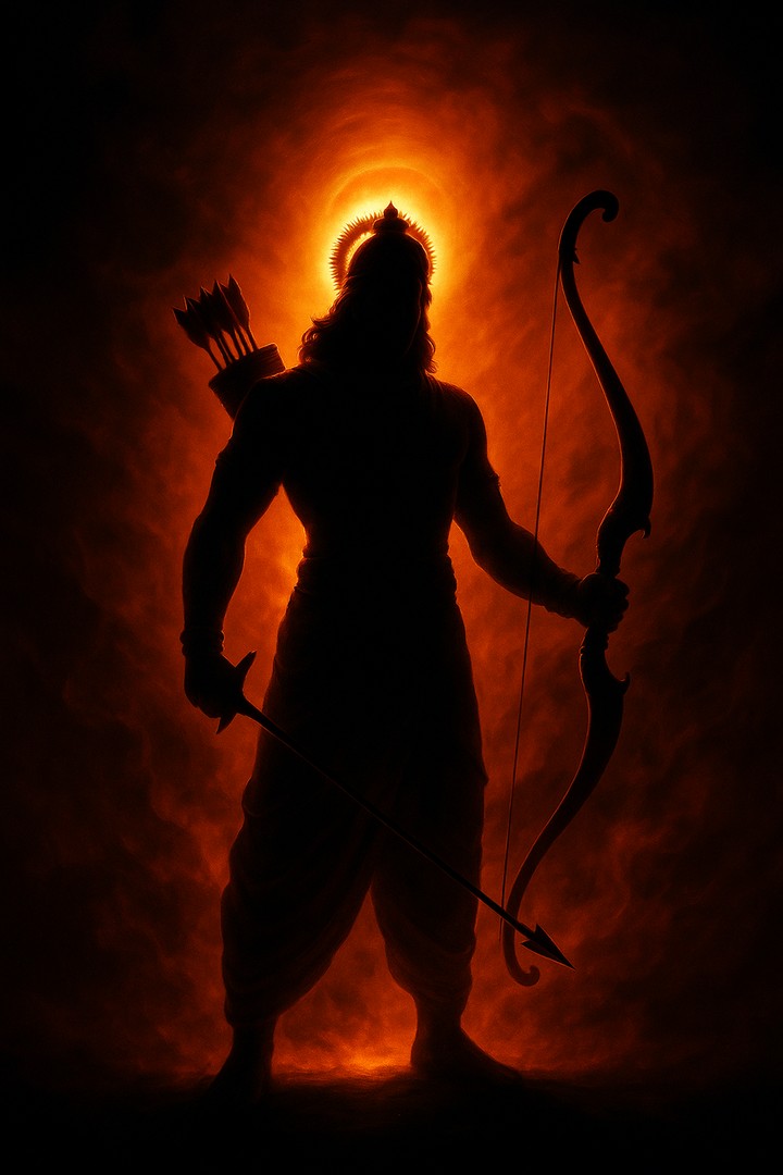 Divine Silhouette of Lord Ram