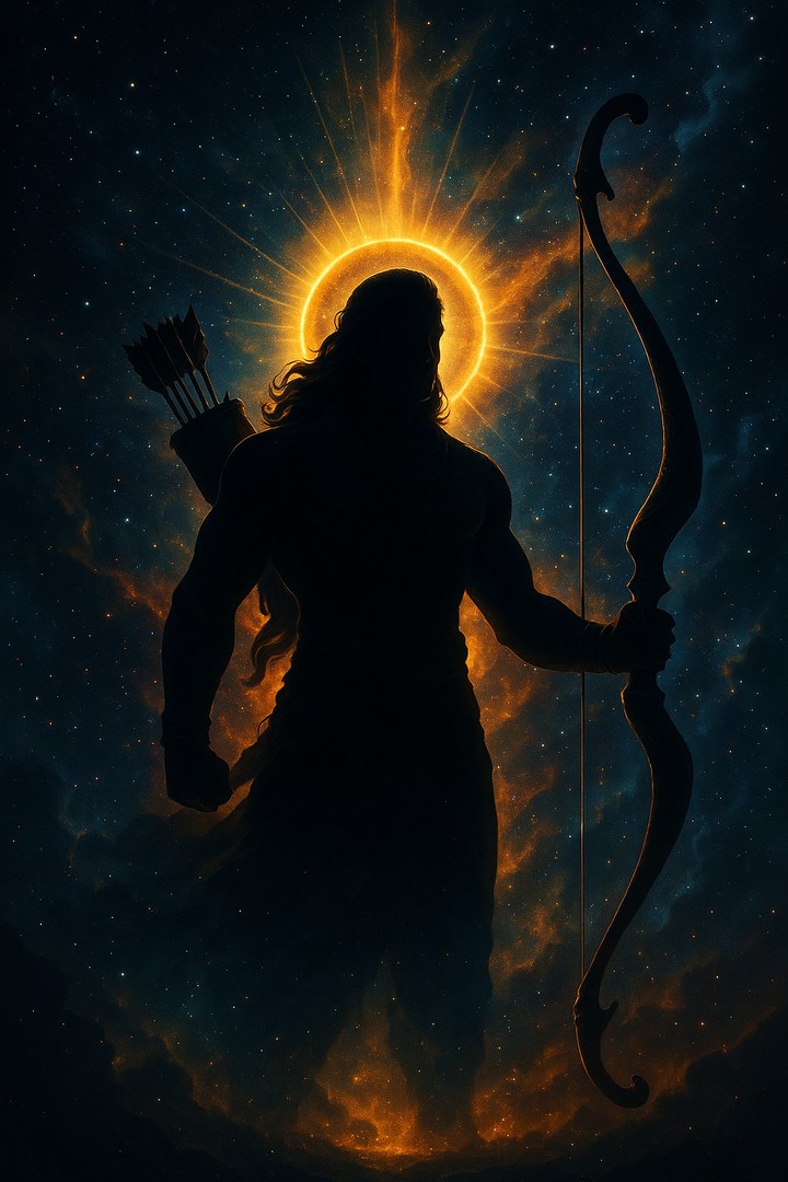 Lord Rama Silhouette HD Wallpaper