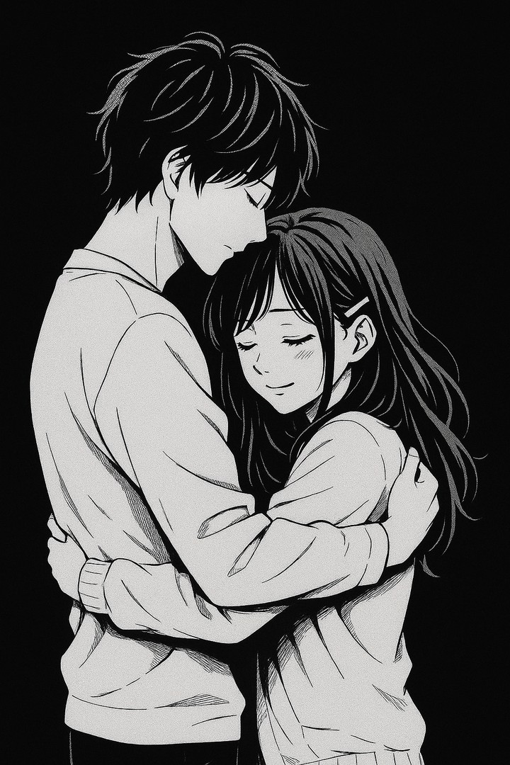 Romantic Anime Couple Hug HD Wallpaper
