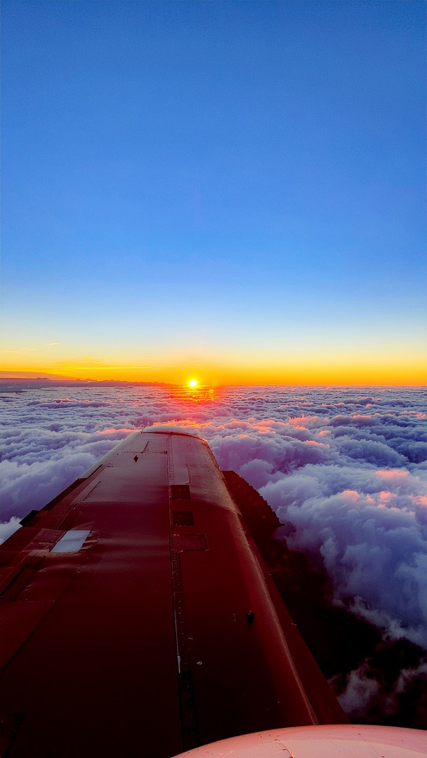 Airplane Wing Sunrise Wallpaper - Sea of Clouds Aerial View 4K