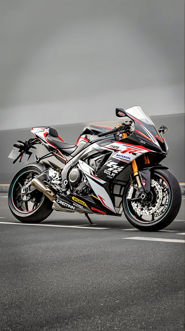 Aggressive Superbike Side View - High-Performance Racing Motorcycle 4K Wallpaper