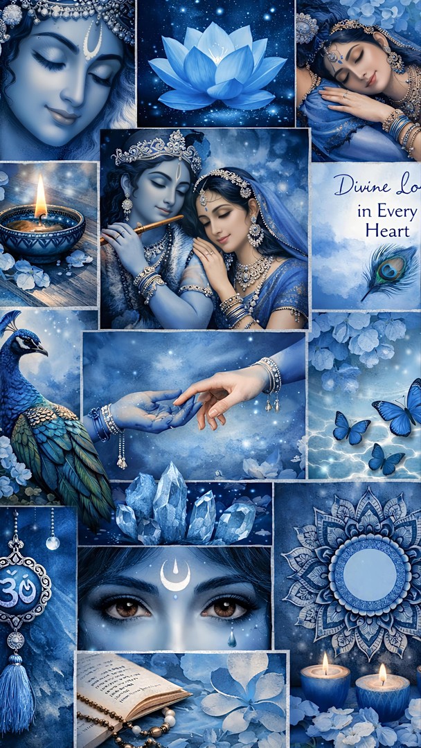 Krishna Art Collage HD Wallpaper
