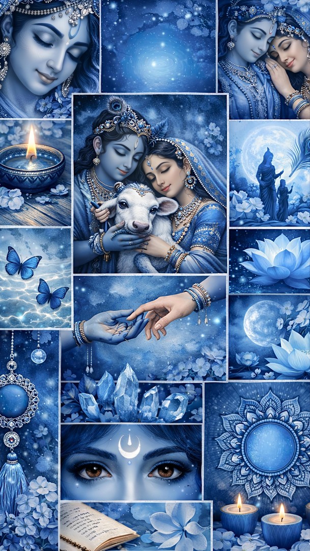 Krishna ji Collage Wallpaper 4K