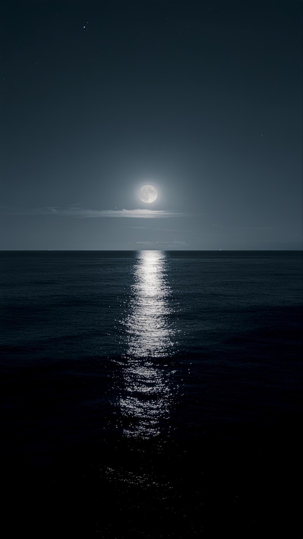 Moonlight Reflection on the Sea wallpaper