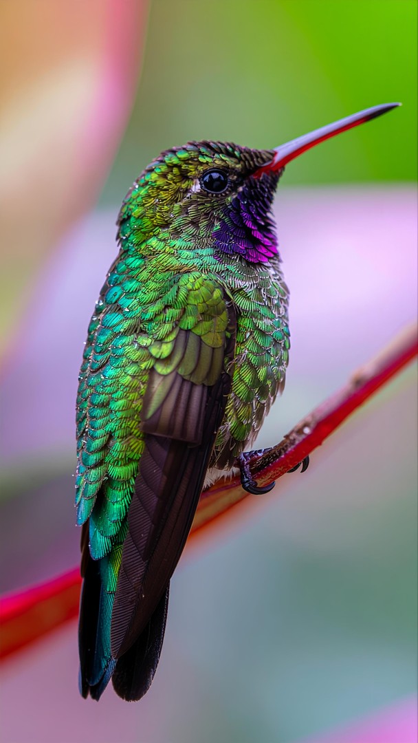 Vibrant Hummingbird Portrait wallpaper