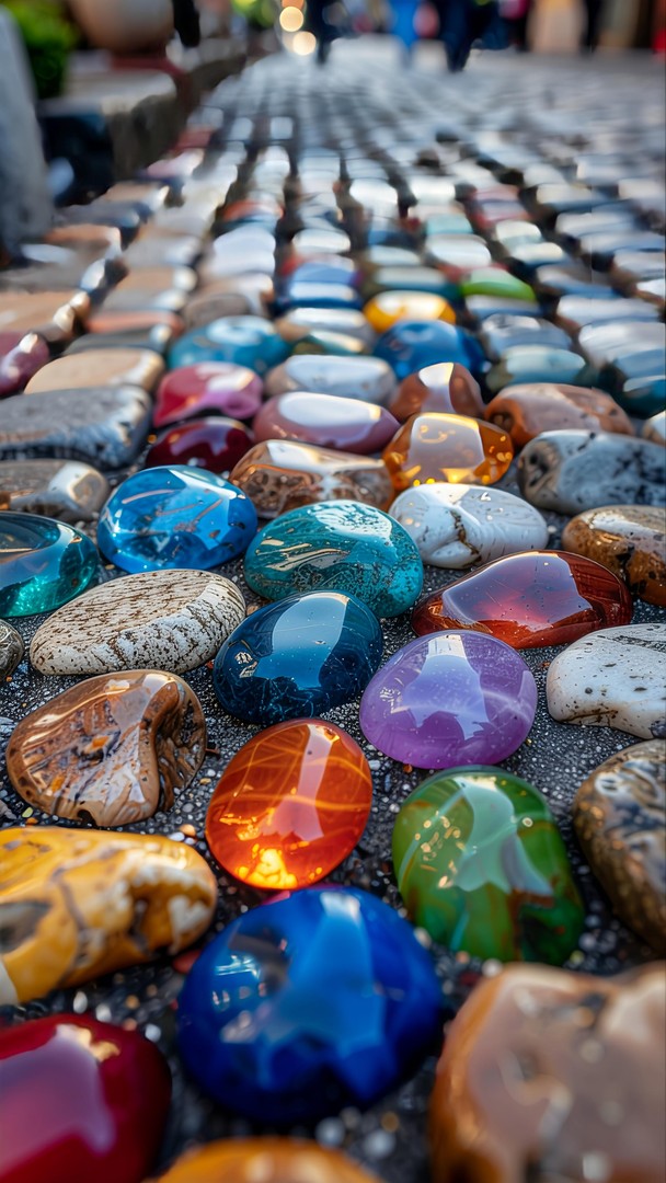Colorful Stone Path Abstract Wallpaper