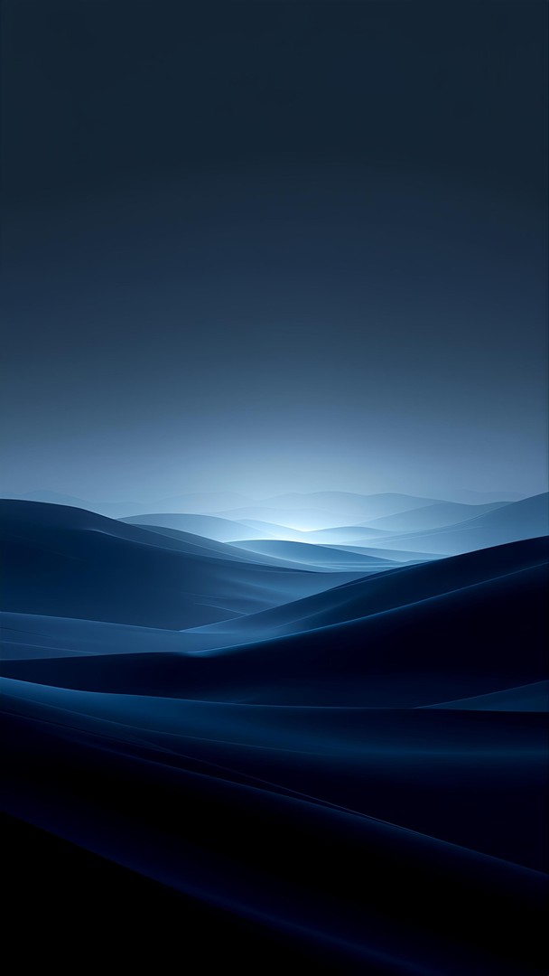 Minimal Dark Blue iOS Wallpaper – Apple Horizon Style