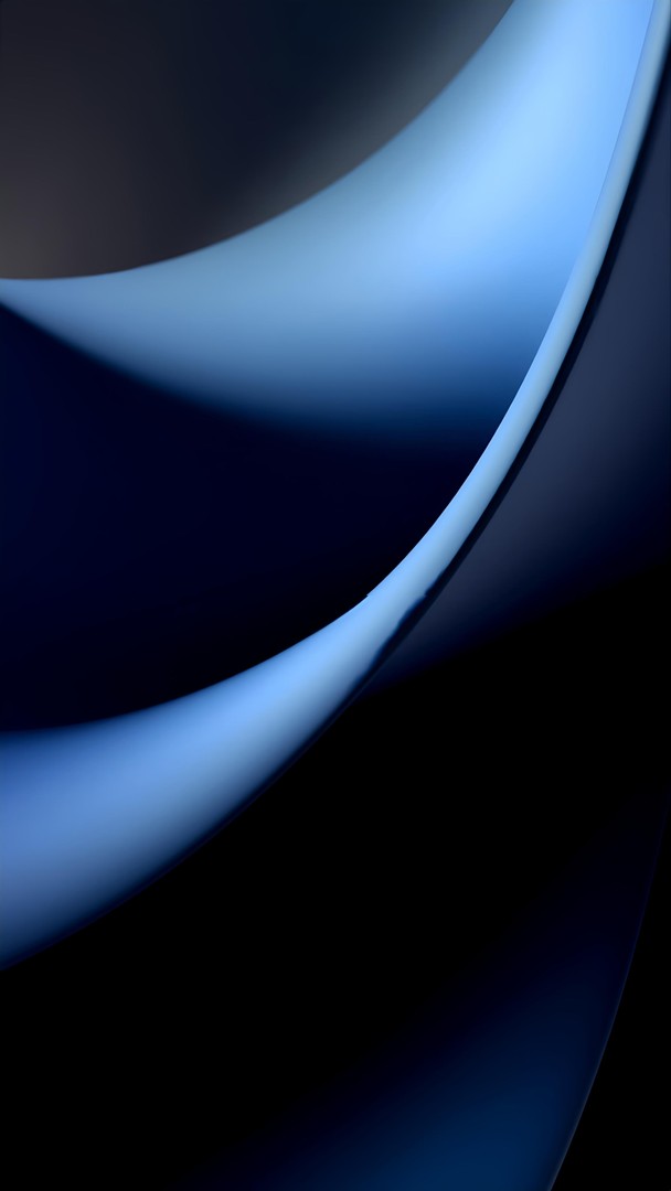 Apple iOS Dark Curve Wallpaper – Smooth Blue Abstract