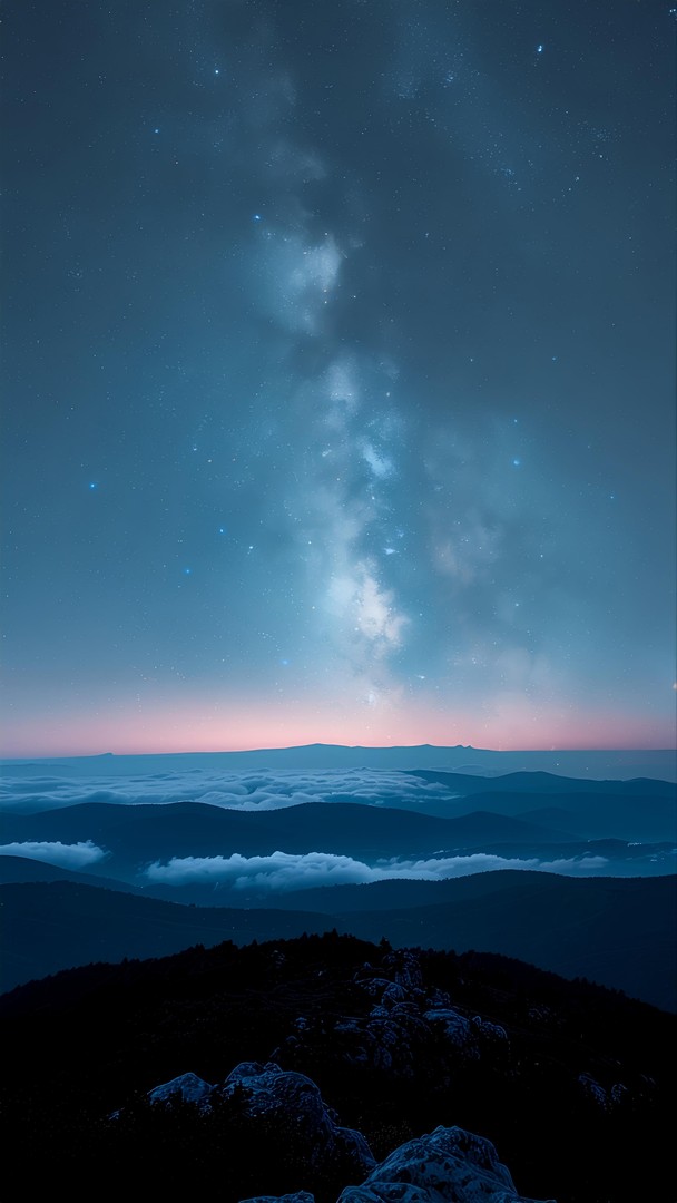 Milky Way Galaxy Night Sky Mountain Wallpaper