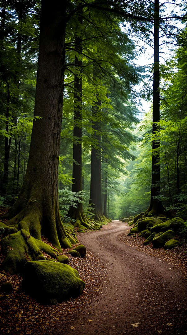 Lush Green Forest Path Wallpaper – Real Nature Trail HD Background