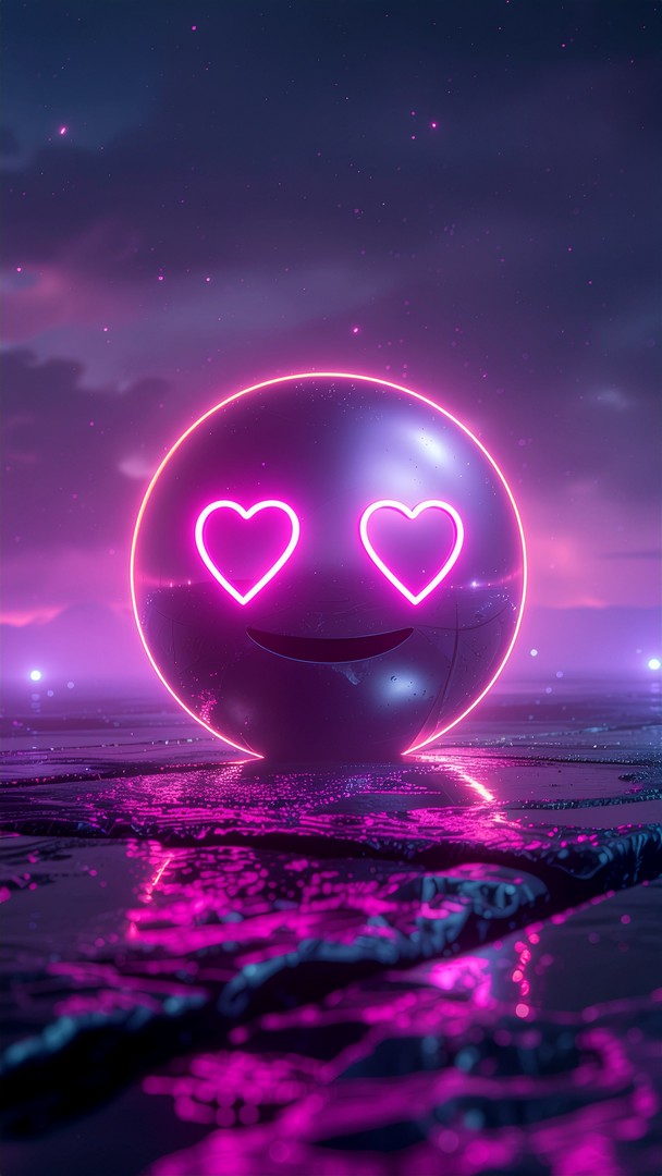 Neon Love Emoji