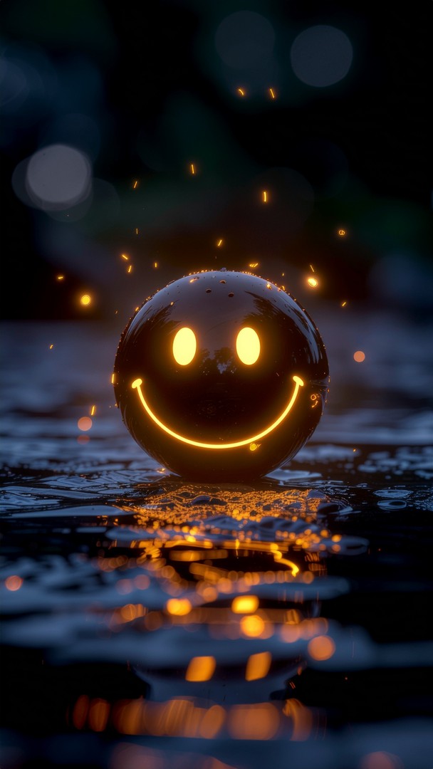 Neon Smile Emoji