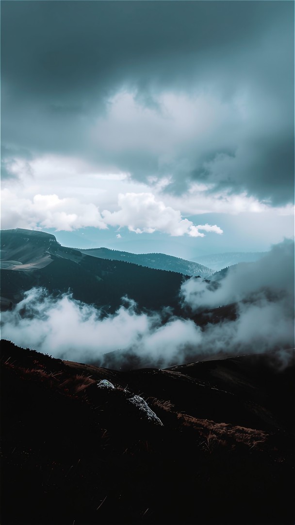 Foggy Clouds & Dramatic Sky wallpaper