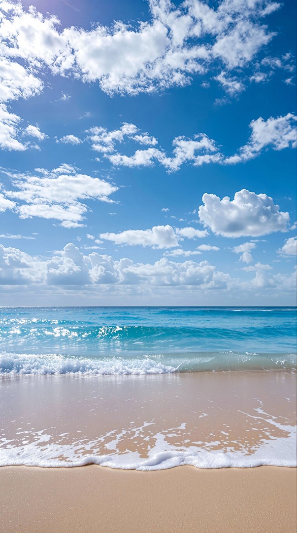 Blue Ocean Beach HD Wallpaper in 4K