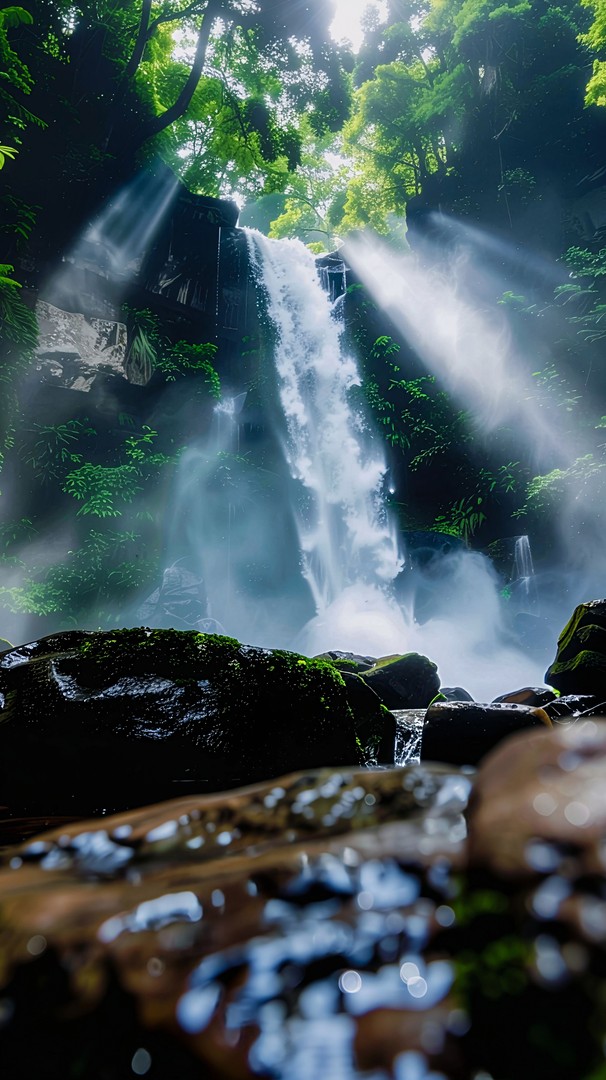 Forest Waterfall HD Wallpaper in 4K