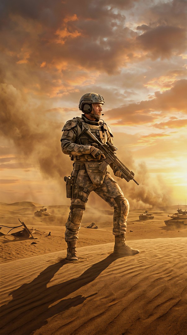 Soldier Desert HD Wallpaper in 4K