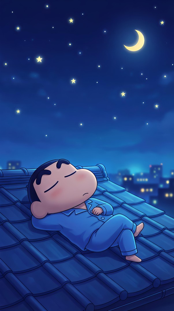 Shin-chan Night Sky Wallpaper in 4K