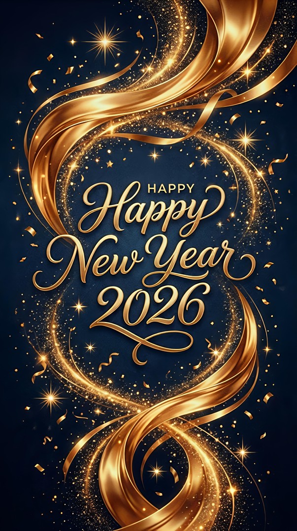 Happy New Year 2026 Golden HD Wallpaper