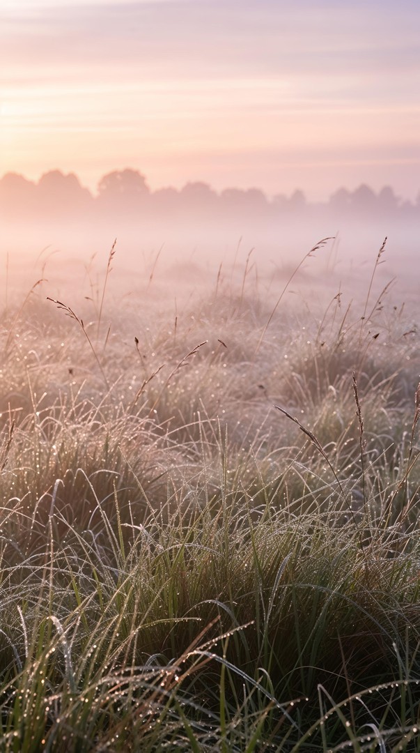 Frosty Grass Sunrise HD Wallpaper in 4K
