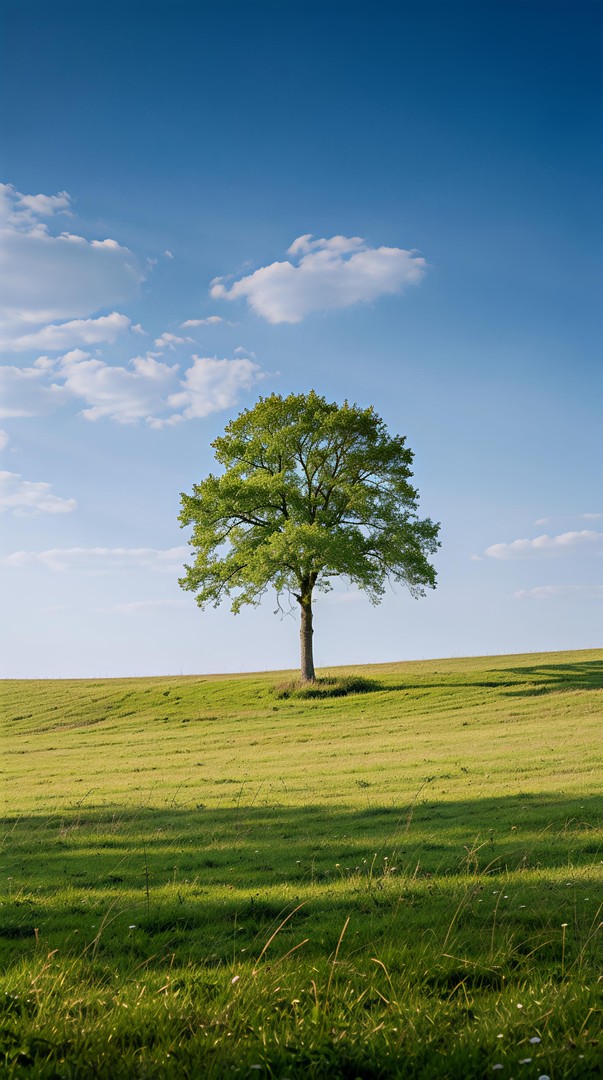 Lone Tree Field HD Wallpaper in 4K