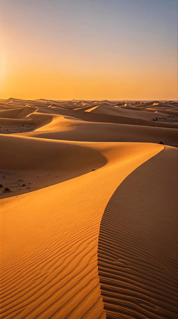 Golden Desert Dunes HD Wallpaper in 4K  - Warm Minimal Landscape