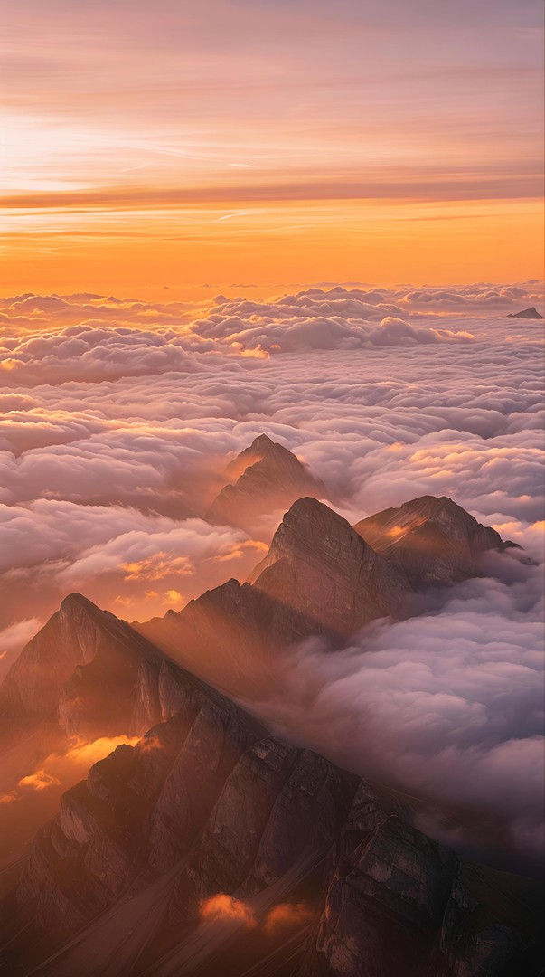 Mountain Above Clouds HD Wallpaper in 4K - Dramatic Sunrise View