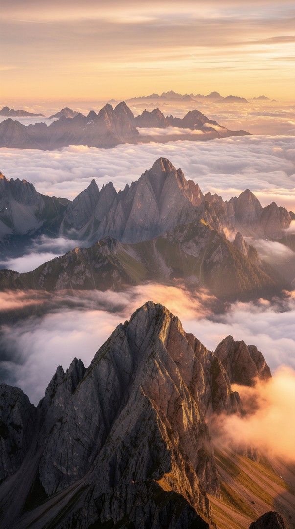 Mountains Above Clouds HD Wallpaper in 4K