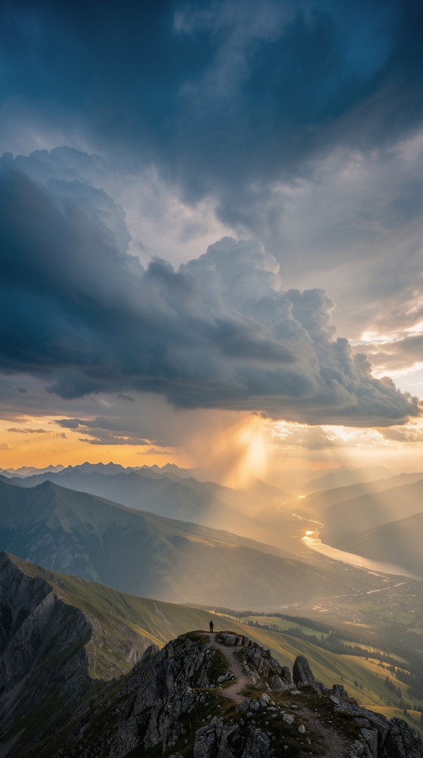 Sun Rays Over Valley HD Wallpaper in 4K