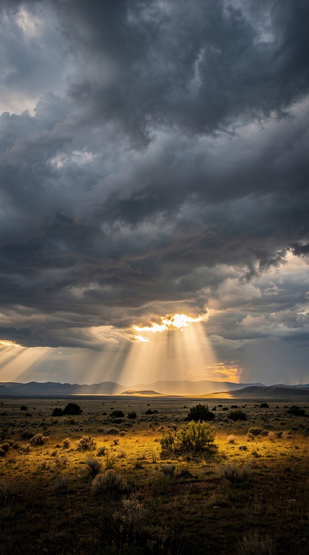 Stormy Sky Light Beams HD Wallpaper in 4K