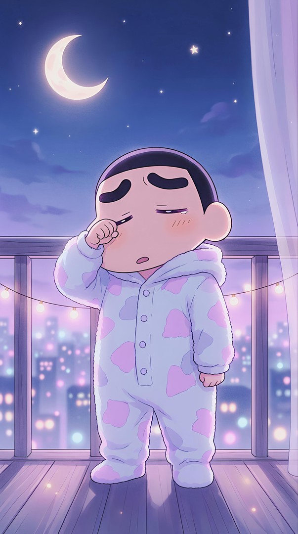 Sleepy Cartoon Night HD Wallpaper in 4K