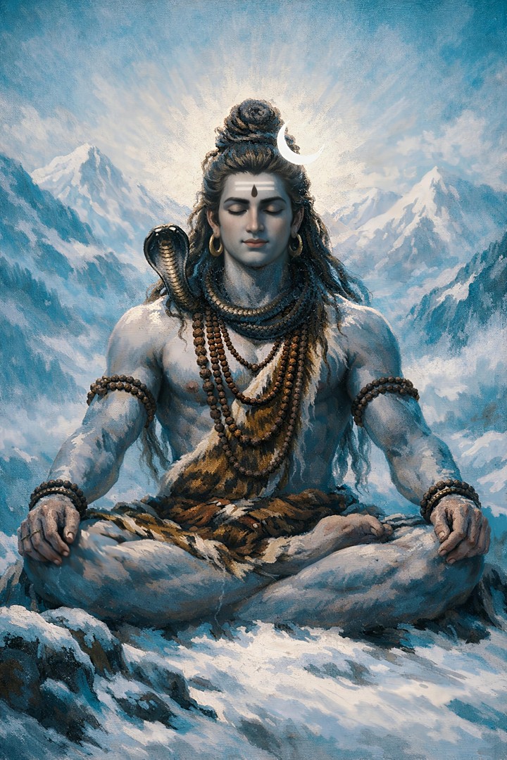 Lord Shiva Meditation HD Wallpaper in 4K