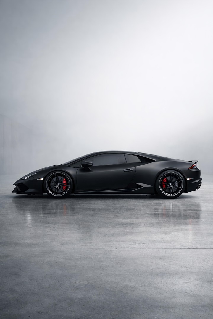 Matte Black Supercar HD Wallpaper in 4K - Minimal Studio Design