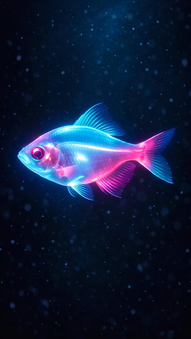 Neon Fish HD Wallpaper in 4K