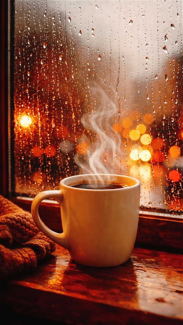 Coffee HD Wallpaper 4K - Cozy Window Mood