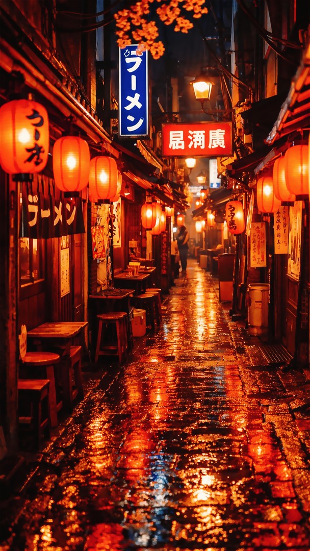 Street HD Wallpaper 4K - Lantern Night Street