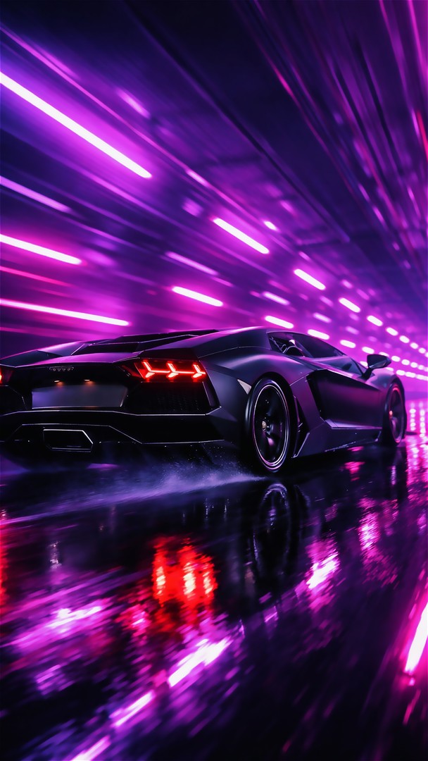 Supercar  Wallpaper for mobile - Futuristic Speed Tunnel
