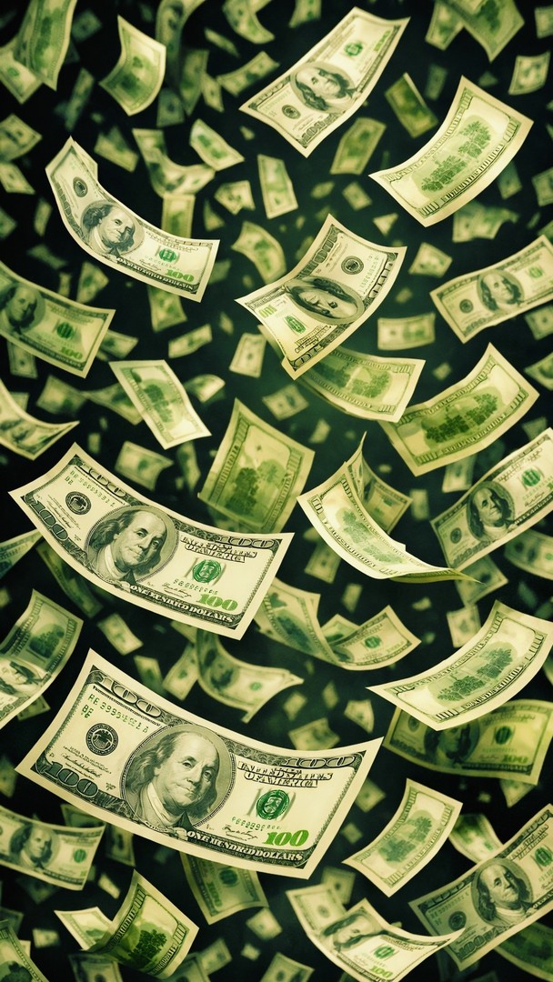Money HD Wallpaper 4K - Flying Dollar Bills
