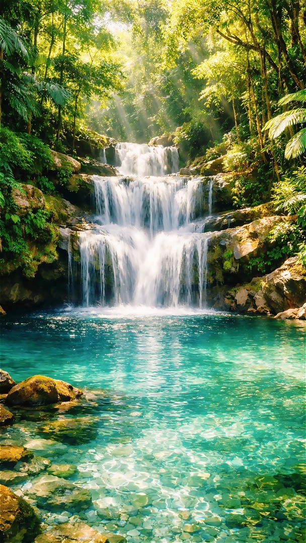 Waterfall HD Wallpaper 4K - Tropical Forest
