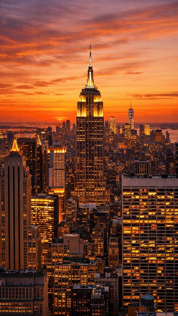 New York City HD Wallpaper 4K - Sunset Skyline