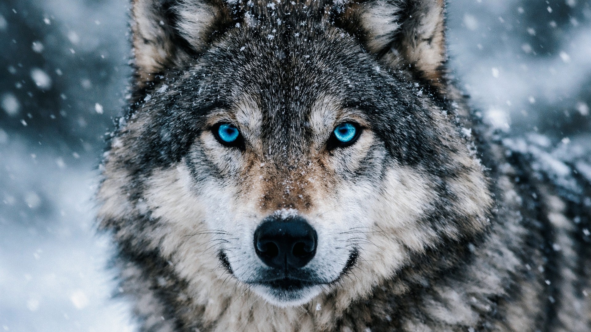 Wolf Desktop Wallpaper 4K – Winter Wildlife Close-Up
