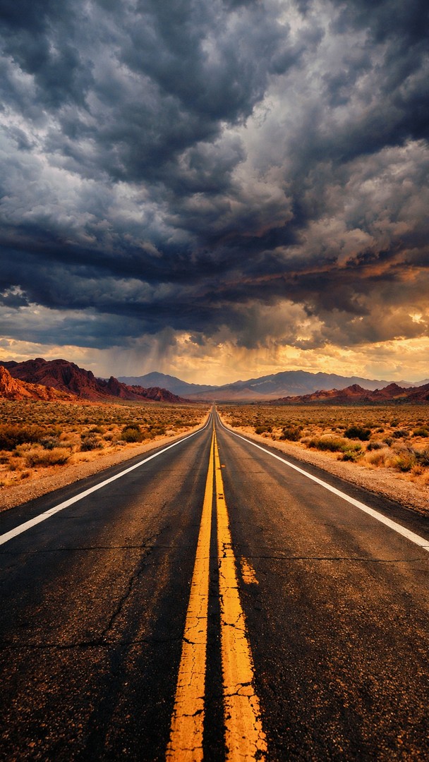 Road HD Wallpaper 4K - Dramatic Sky