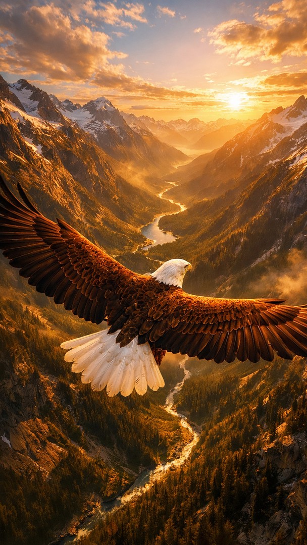 Eagle HD Wallpaper 4K - Mountain Valley