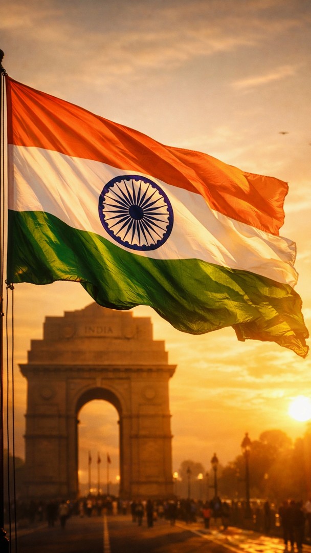 Indian Flag HD Wallpaper 4K - India Gate Sunset