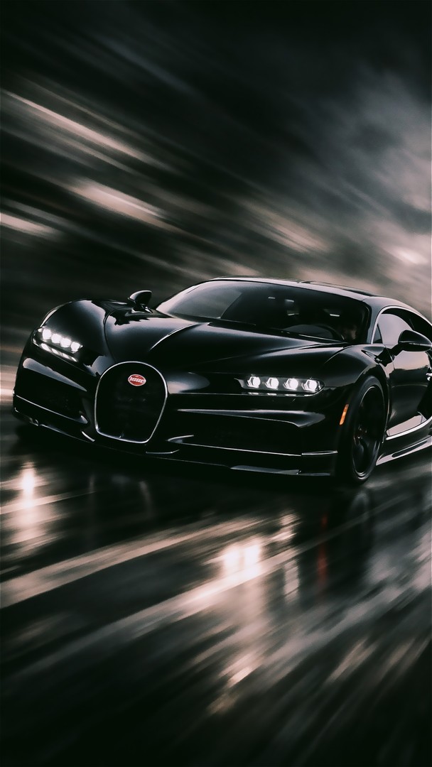 Bugatti Black Car HD Wallpaper 4K - High Speed
